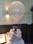 Licht Roze Verbonden Harten Luchtballon met Enveloppenkist Ballondecoratie