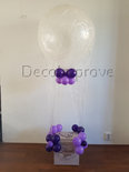 Verbonden Harten Paars Luchtballon met Enveloppenkist Ballondecoratie