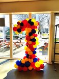Gekleurd Cijfer 1 Organic Ballondecoratie