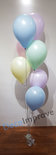 Trosje met 7 Heliumballonnen Boeket en Folie Ballon Gewicht in ieder Gewenste Standaard Kleur