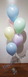 Trosje met 6 Heliumballonnen Boeket en Folie Ballon Gewicht in ieder Gewenste Standaard Kleur
