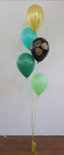 Tropical Black Trosje met 5 Heliumballonnen Boeket