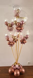 Chroom Rosegold, Chroom Roze, Pastel Roze Confetti Bubble Luxe Collage Helium Ballonnentros