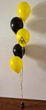 Quarantaine 'Waarschuwing' met 5 Ballonnen Helium Tros Ballonnenboeket