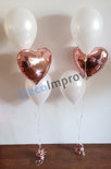 Rosegold Hart Helium Tros Klein Ballonnen Boeket