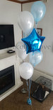 Blauw met Satijn Blauw Ster Ballonnen Boeket