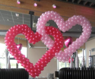 Dubbele Open Harten in elkaar Ballondecoratie