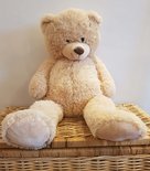 Teddybeer Zittend Knuffel Beige Zacht 100cm Verhuur
