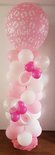 Ballonnenpilaar Standaard Roze 'It's A Girl' 220cm Clusters van 4