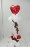 Ballonnenpilaar Luxe Hart met Rozen