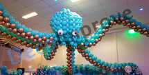 Caribisch Blauw Octopus Ballondecoratie Sculptuur