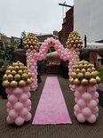 Kasteeltorens Roze Goud met Poort en Slotgrachtkettingen Sculptuur Set
