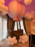 Roze Luchtballon 150cm inclusief Ballonnenmand