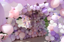 Lila Entree Ballontunnel met Spiegel Ballondecoratie