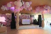 Lila Bloesemboom Ballon Sculptuur