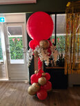 Ballonnenpilaar Luxe Rood met Hangbloemen