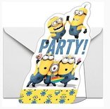 Minions Bananarama Uitnodigingen en Enveloppen 8st
