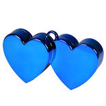Blauw Dubbele Harten Ballongewichtje