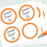 Zoete Labels Oranje 20st