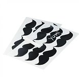 Moustache Krijtbord Sticker Labels 12st