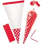 Rood Cellofaan Kegel Snoepzak 10st