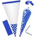 Koninklijk Blauw Cellofaan Kegel Snoepzak 10st