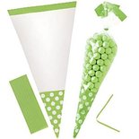 Groen Cellofaan Kegel Snoepzak 10st