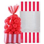 Rood Strepen Cellofaan Snoepzak 10st