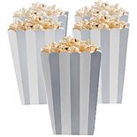 Zilver Strepen Popcorn Bak 5st