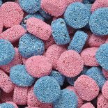 Roze en Blauwe Jelly Buttons 250gr