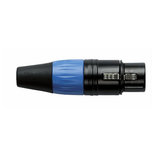 Connector XLR Plug 3P Zwart Male met Zwarte Eindkap
