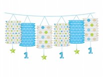 Blauw 1 Jaar Lantaarn Guirlande 360cm