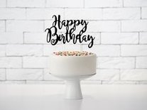 Zwart Happy Birthday Taartprikker 22.5cm