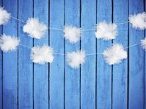Wit Tulle Guirlande Pompoms Auto Motorkap Versiering 3st