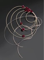 Rood Spiraal met Rozen Decoratie 4st 