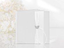 Wit met Zilveren Vlinder Gastenboek