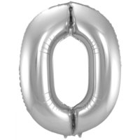 Folat Zilver Cijfer '0' Folie Ballon 86cm