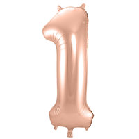 Folat Rosegold Cijfer '1' Folie Ballon 86cm