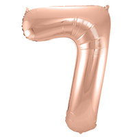 Folat Rosegold Cijfer '7' Folie Ballon 86cm
