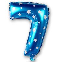 Blauw met Sterren Cijfer '7' Folie Ballon 40cm