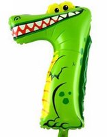 Dieren Krokodil Cijfer '7' Folie Ballon 40cm