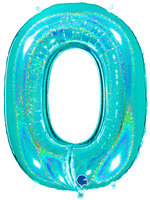Grabo Glitter Tiffany Cijfer '0' Folie Ballon 101cm