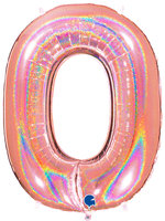 Grabo Glitter RoseGold Cijfer '0' Folie Ballon 101cm