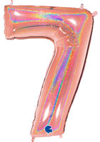 Grabo Glitter RoseGold Cijfer '7' Folie Ballon 101cm