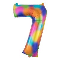 Anagram Regenboog Cijfer '7' Folie Ballon 86cm