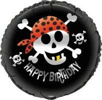 Piraten 'Happy Birthday' Folie Ballon 45cm