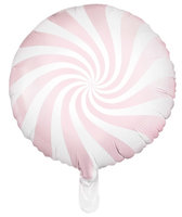 Pastel Roze Rond Snoepprint Folie Ballon 45cm