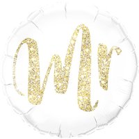 Gouden Glitter 'Mr' Folie Ballon 45cm