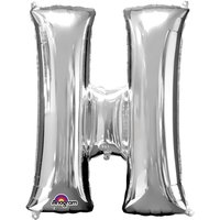 Zilver Letter 'H' Folie Ballon 86cm