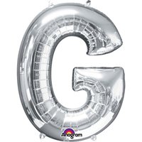 Zilver Letter 'G' Folie Ballon 86cm